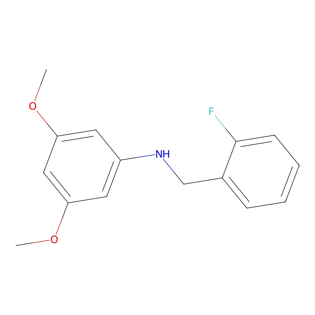 N-(2-Fluorobenzyl)-3,5-dimethoxyaniline molecular structure, CAS 1021097-73-3