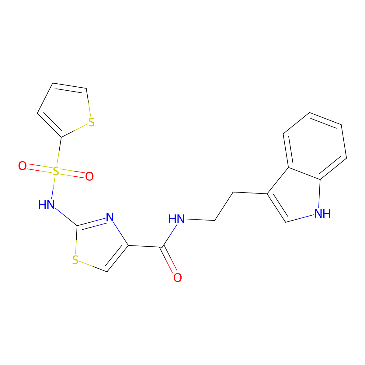 N-(2-(1H-indol-3-yl)ethyl)-2-(thiophene-2-sulfonamido)thiazole-4-carboxamide molecular structure, CAS 1021098-04-3