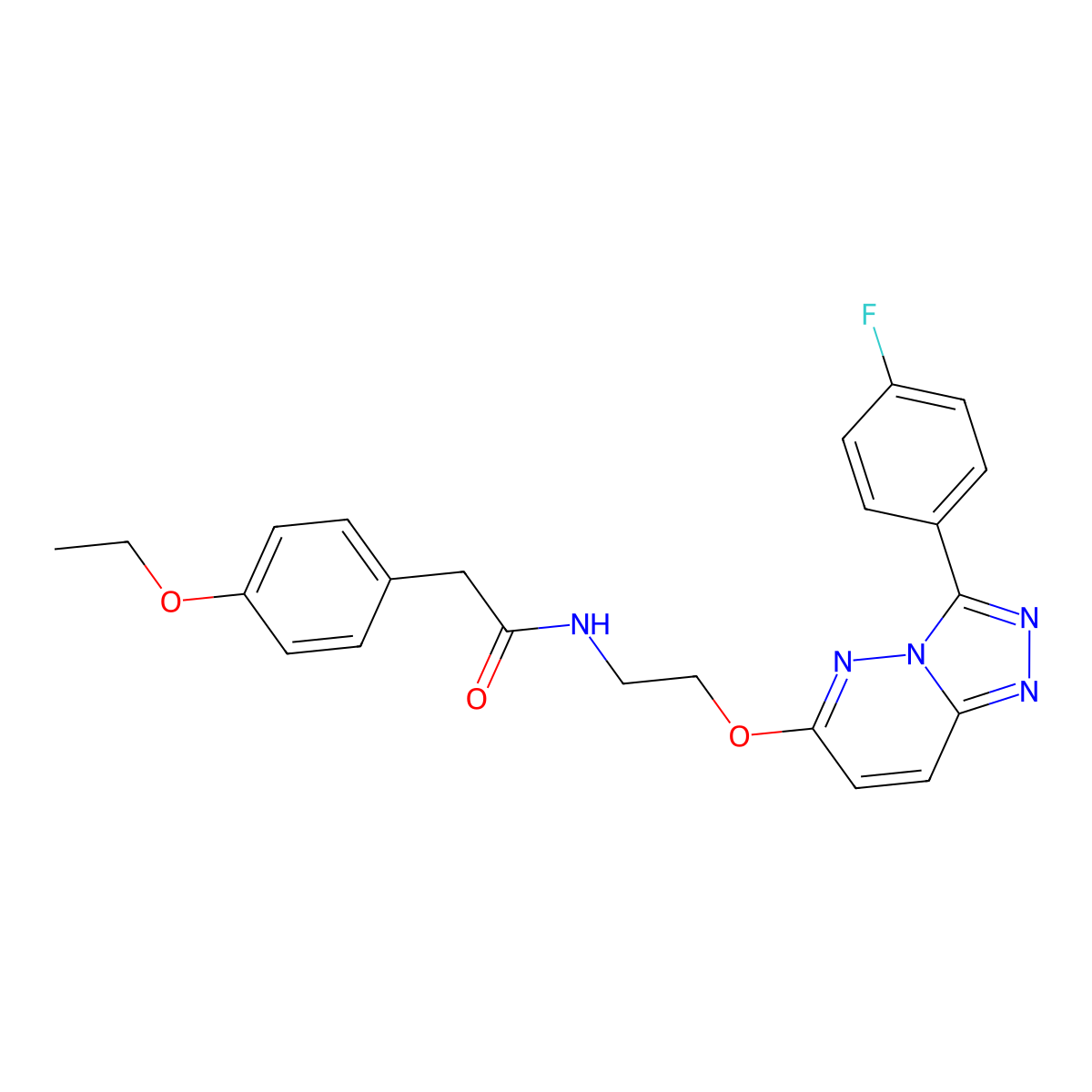2-(4-ethoxyphenyl)-N-(2-((3-(4-fluorophenyl)-[1,2,4]triazolo[4,3-b]pyridazin-6-yl)oxy)ethyl)acetamide molecular structure, CAS 1021098-54-3