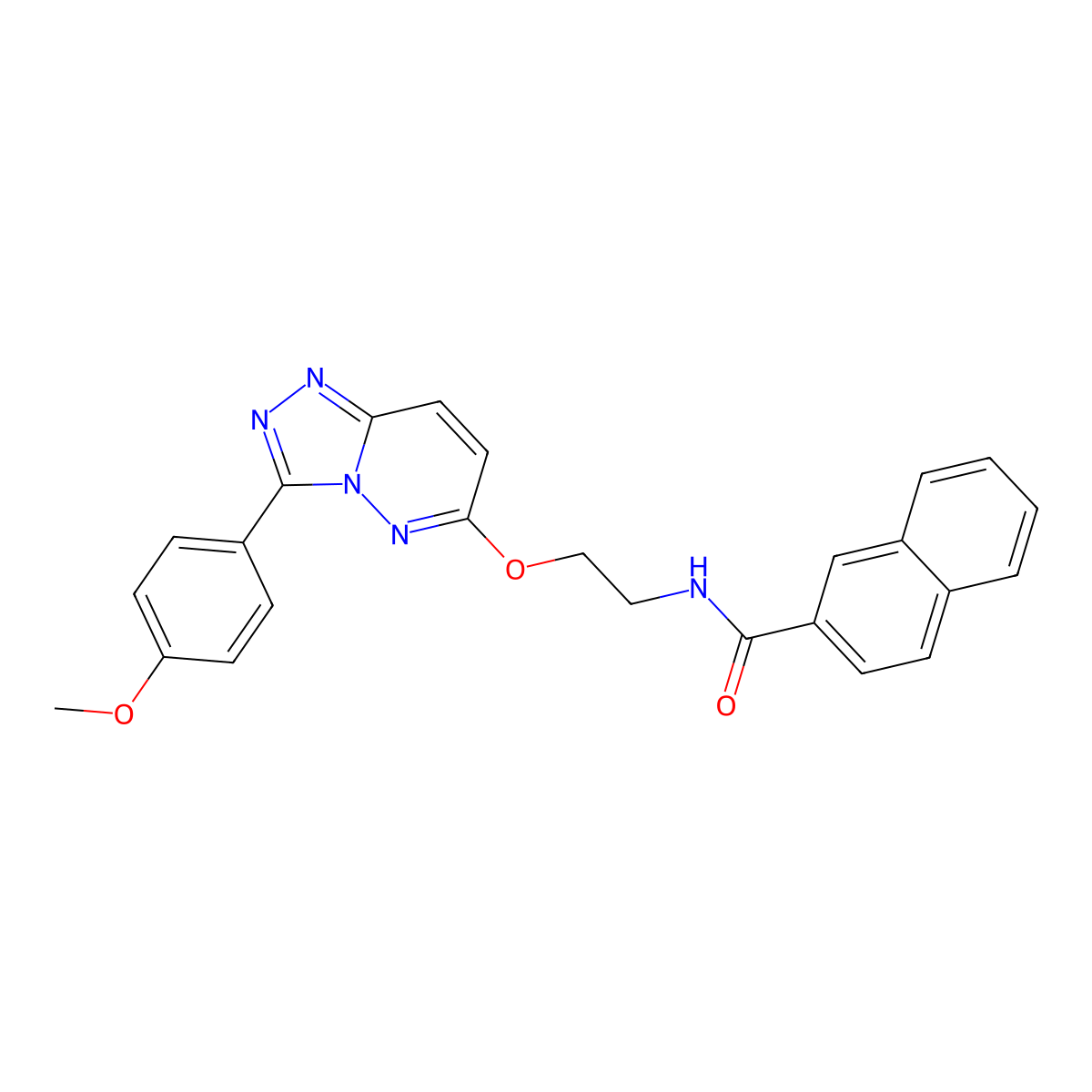 N-(2-((3-(4-methoxyphenyl)-[1,2,4]triazolo[4,3-b]pyridazin-6-yl)oxy)ethyl)-2-naphthamide molecular structure, CAS 1021098-83-8