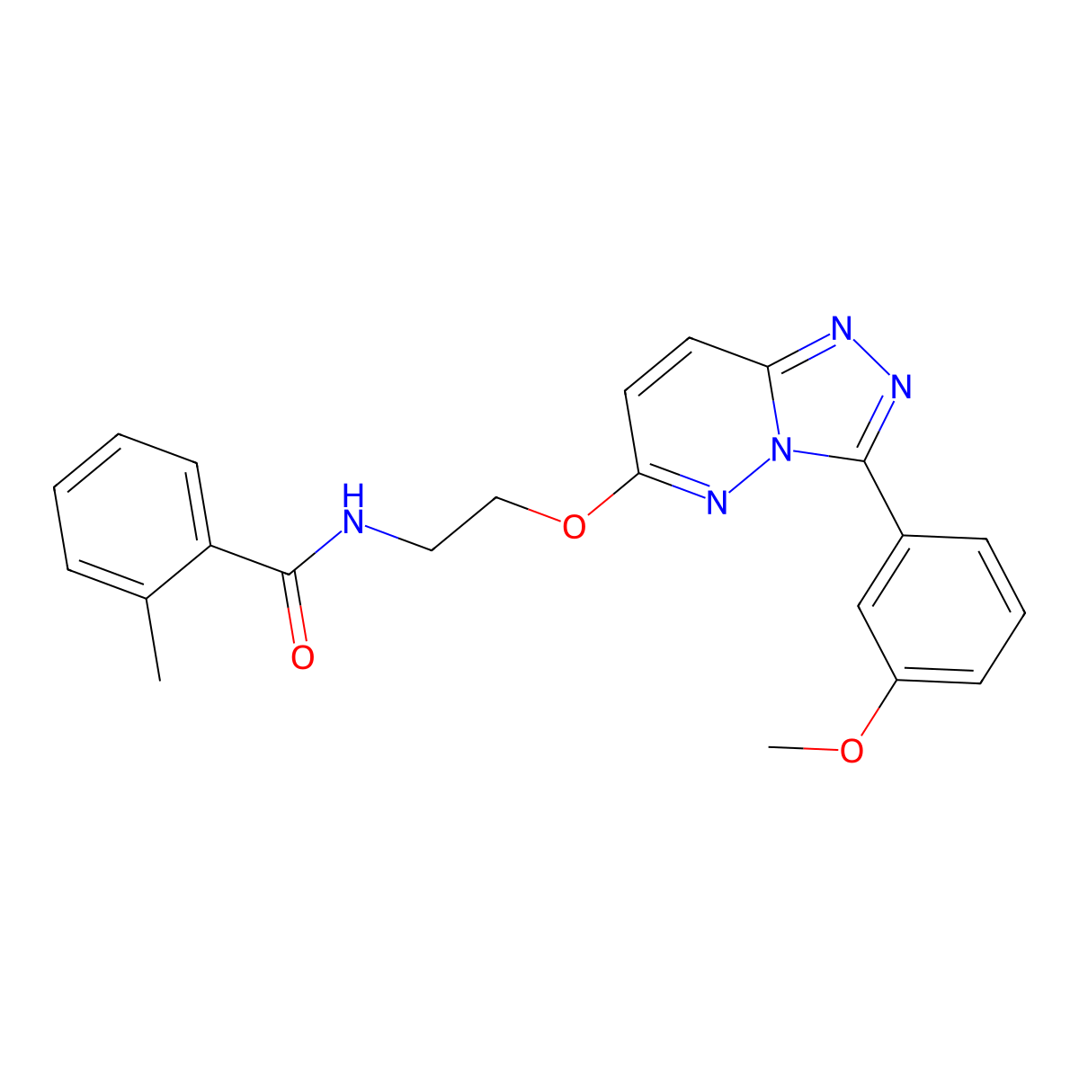 N-(2-((3-(3-methoxyphenyl)-[1,2,4]triazolo[4,3-b]pyridazin-6-yl)oxy)ethyl)-2-methylbenzamide molecular structure, CAS 1021098-87-2