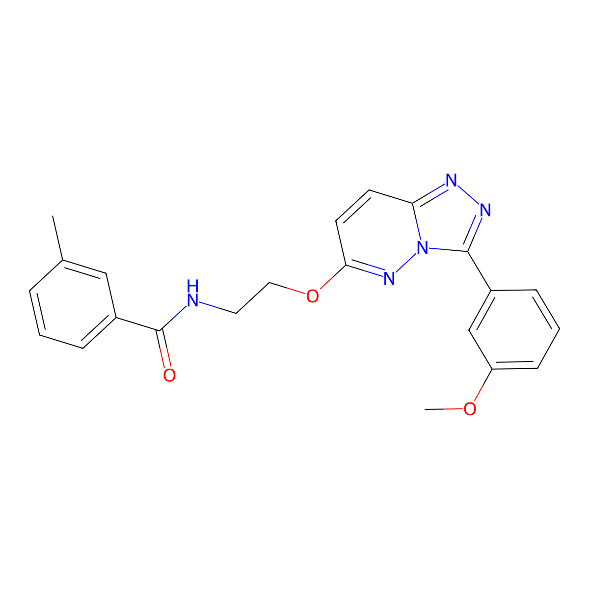 N-(2-((3-(3-methoxyphenyl)-[1,2,4]triazolo[4,3-b]pyridazin-6-yl)oxy)ethyl)-3-methylbenzamide molecular structure, CAS 1021098-97-4