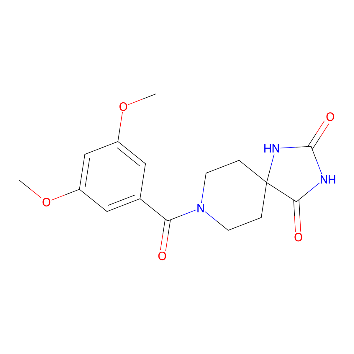8-(3,5-Dimethoxybenzoyl)-1,3,8-triazaspiro[4.5]decane-2,4-dione molecular structure, CAS 1021100-23-1