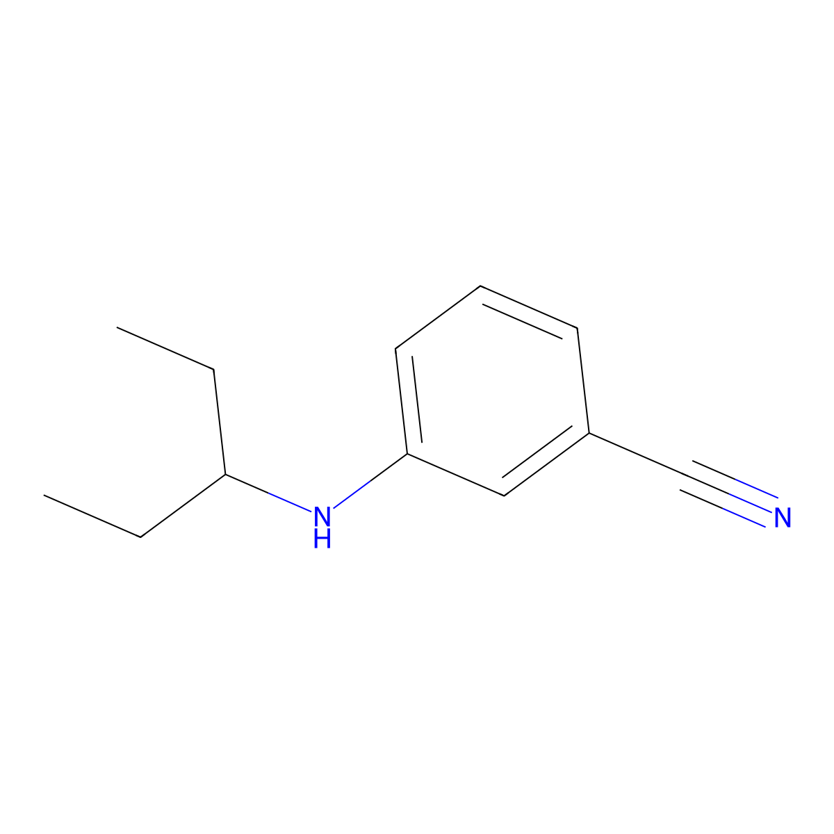3-[(Pentan-3-yl)amino]benzonitrile molecular structure, CAS 1021100-29-7