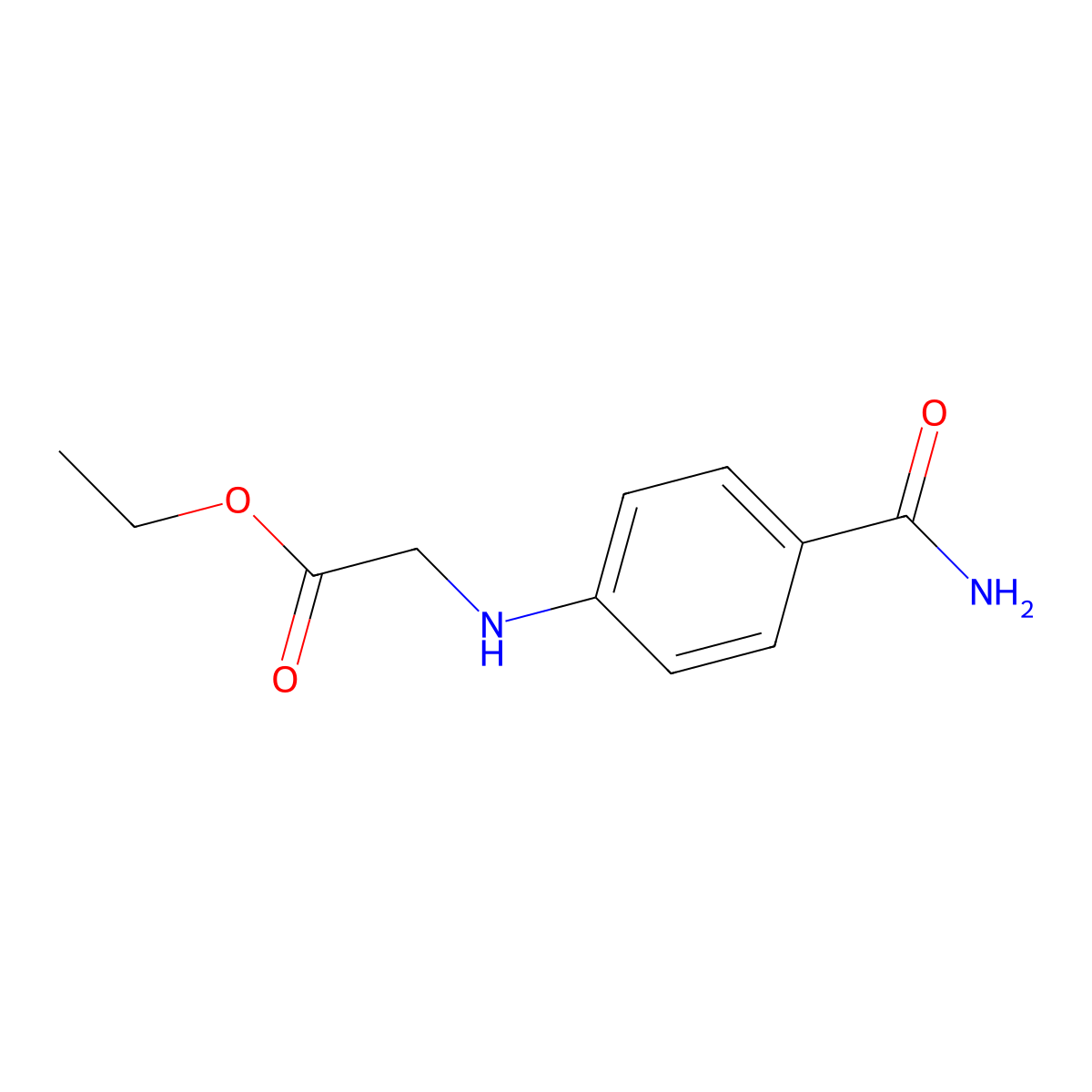 Ethyl 2-[(4-carbamoylphenyl)amino]acetate molecular structure, CAS 1021100-40-2