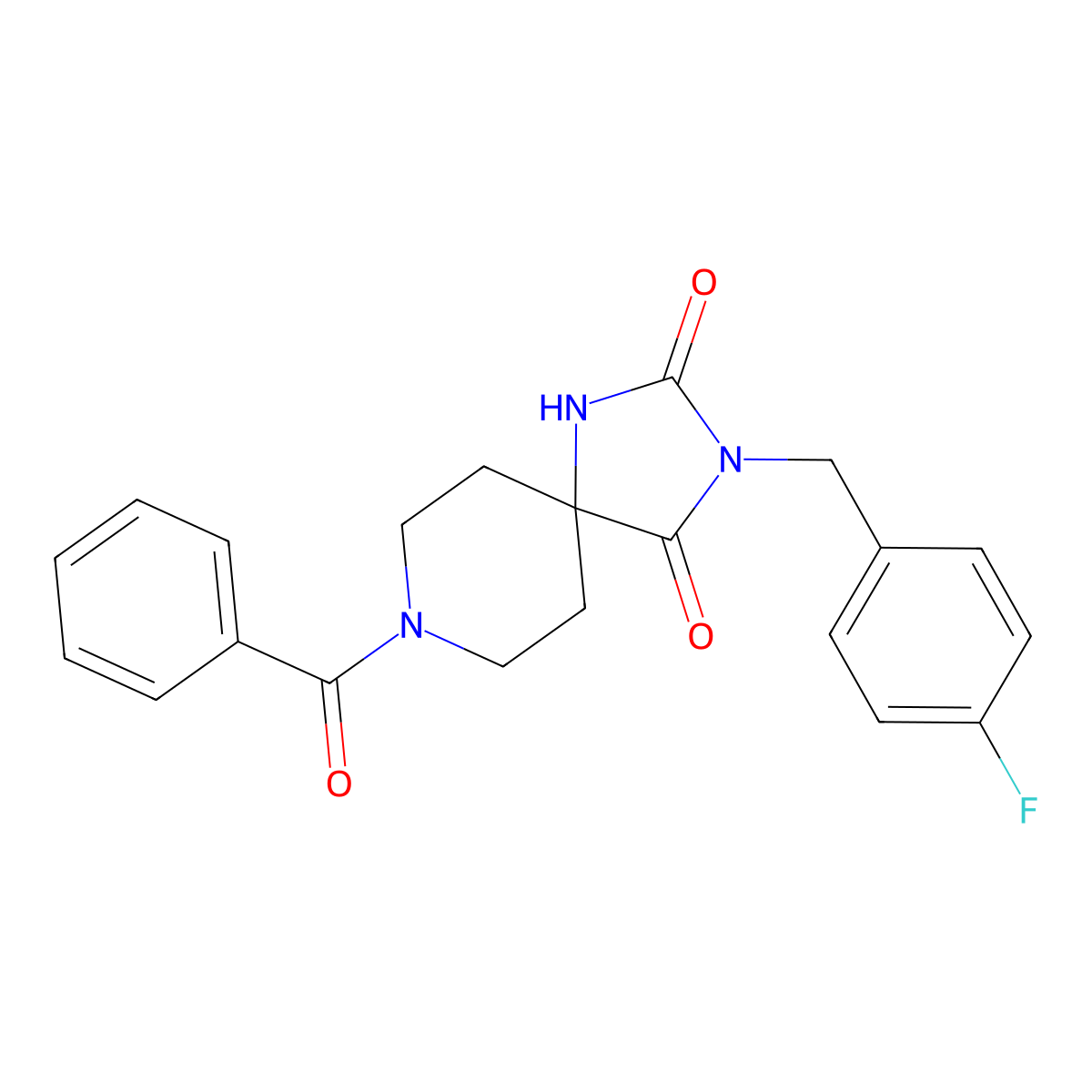 8-Benzoyl-3-(4-fluorobenzyl)-1,3,8-triazaspiro[4.5]decane-2,4-dione molecular structure, CAS 1021100-41-3