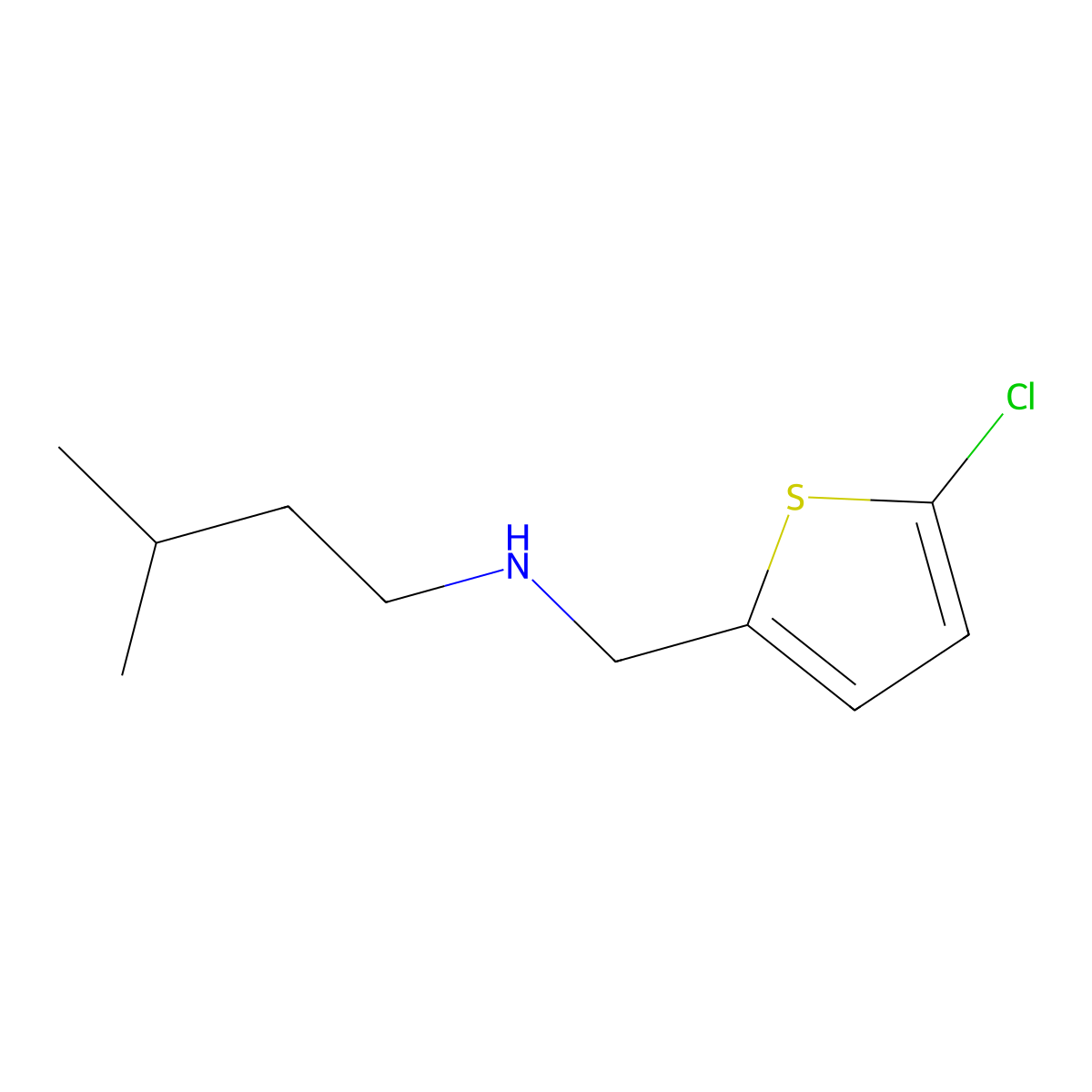 [(5-Chlorothiophen-2-yl)methyl](3-methylbutyl)amine molecular structure, CAS 1021100-90-2