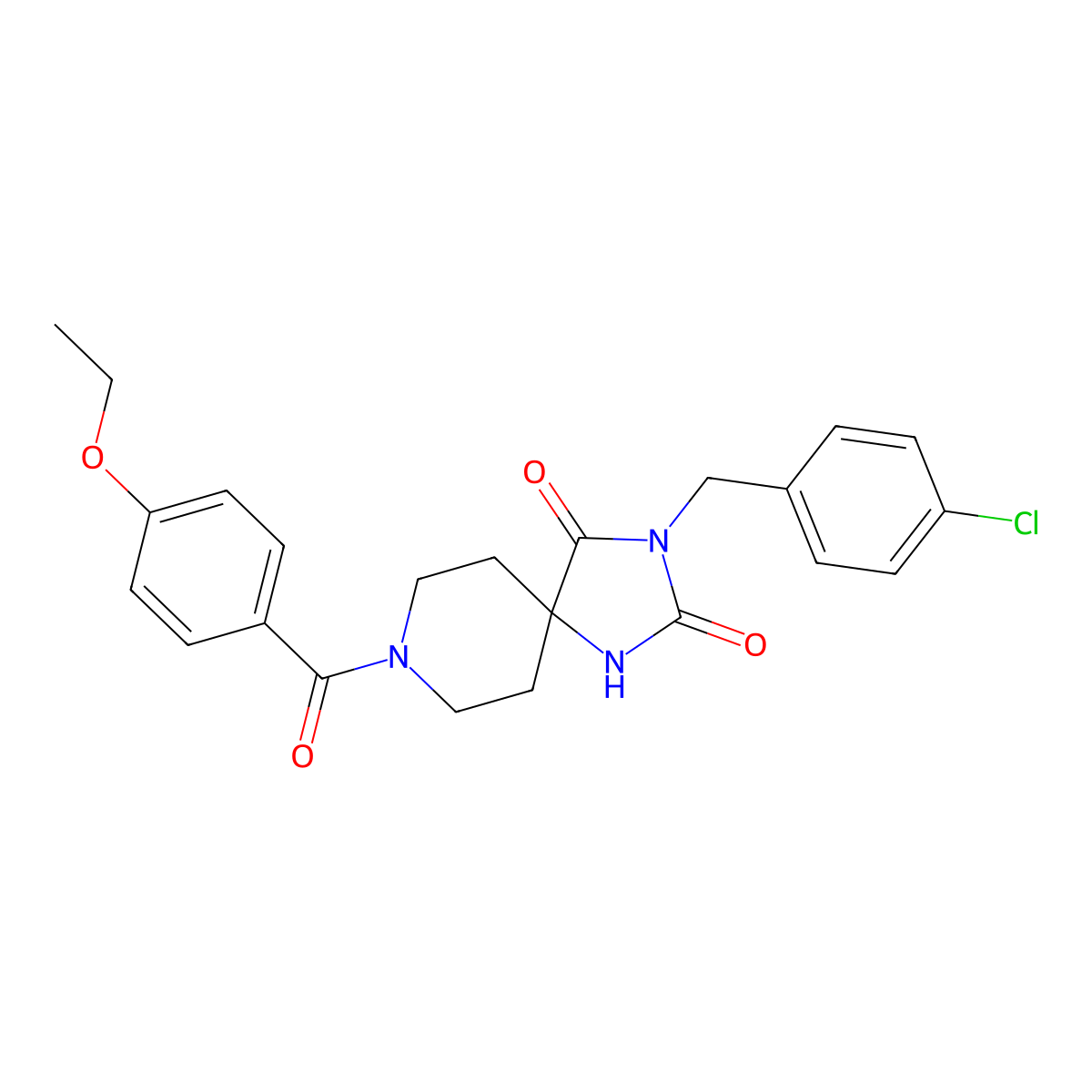 3-(4-Chlorobenzyl)-8-(4-ethoxybenzoyl)-1,3,8-triazaspiro[4.5]decane-2,4-dione molecular structure, CAS 1021100-92-4