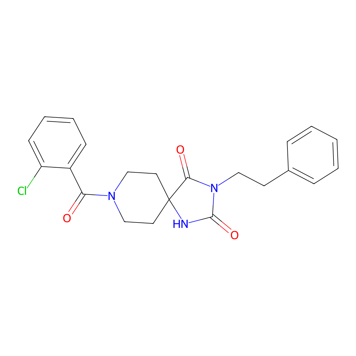 8-(2-Chlorobenzoyl)-3-phenethyl-1,3,8-triazaspiro[4.5]decane-2,4-dione molecular structure, CAS 1021101-46-1