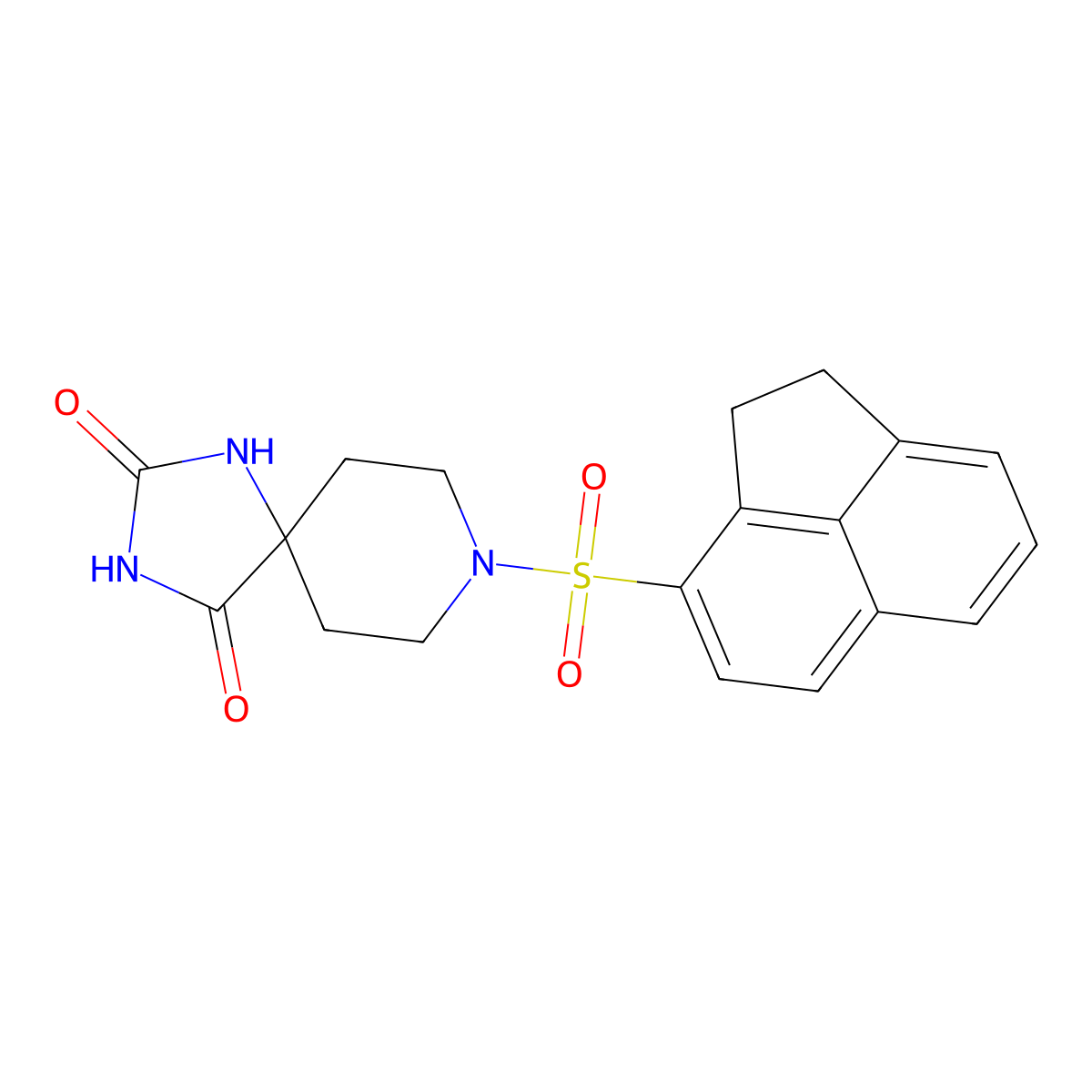 8-((1,2-Dihydroacenaphthylen-3-yl)sulfonyl)-1,3,8-triazaspiro[4.5]decane-2,4-dione molecular structure, CAS 1021101-68-7