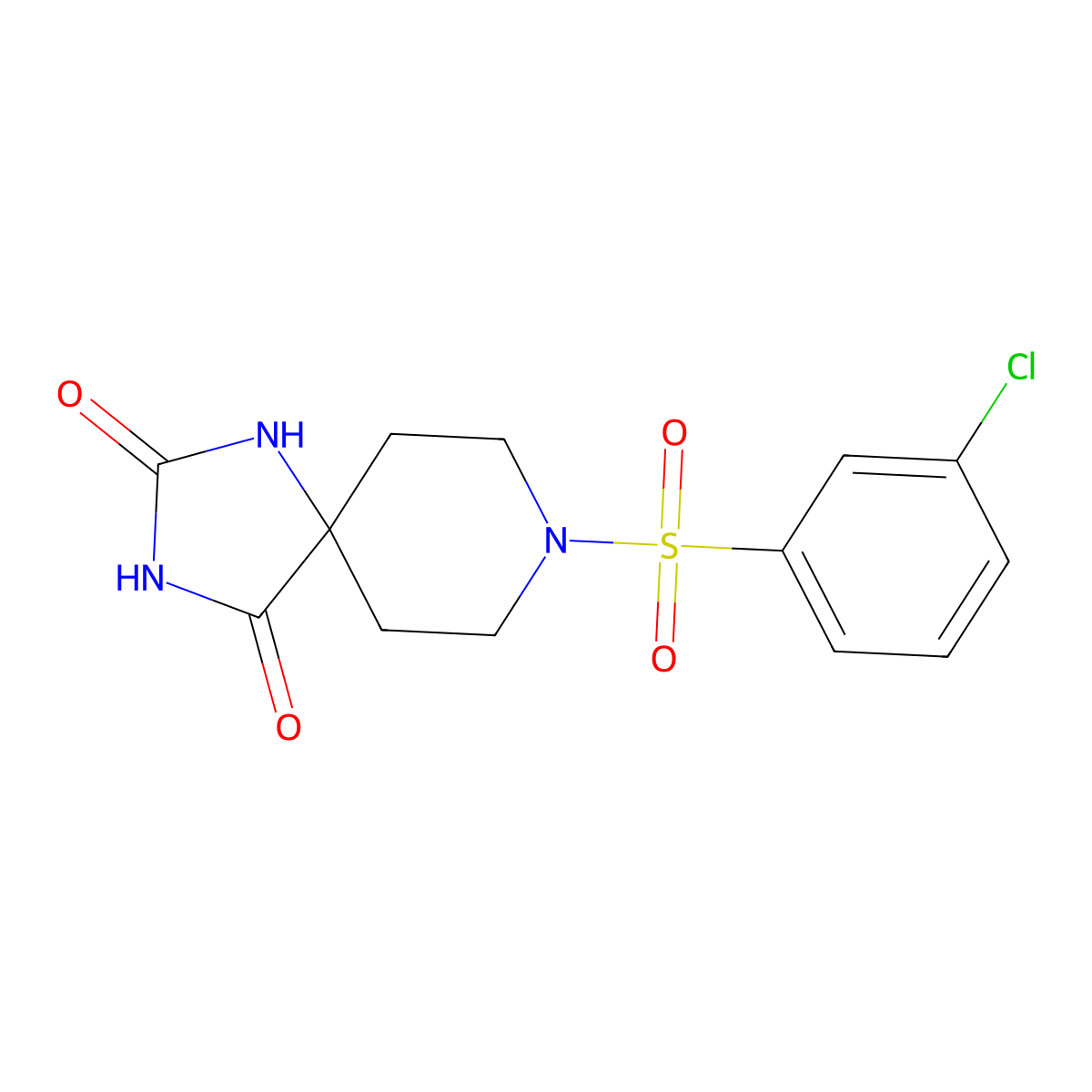 8-(3-Chlorobenzenesulfonyl)-1,3,8-triazaspiro[4.5]decane-2,4-dione molecular structure, CAS 1021101-71-2
