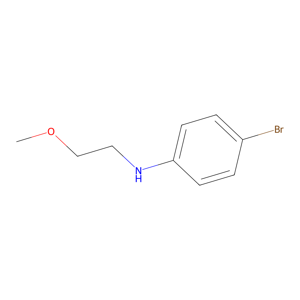 4-bromo-N-(2-methoxyethyl)aniline molecular structure, CAS 1021101-75-6