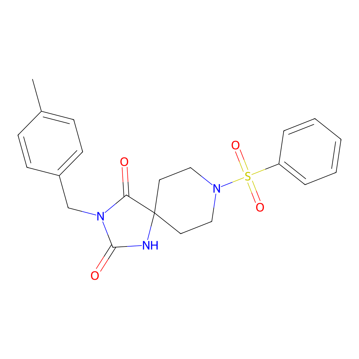 3-(4-Methylbenzyl)-8-(phenylsulfonyl)-1,3,8-triazaspiro[4.5]decane-2,4-dione molecular structure, CAS 1021101-85-8