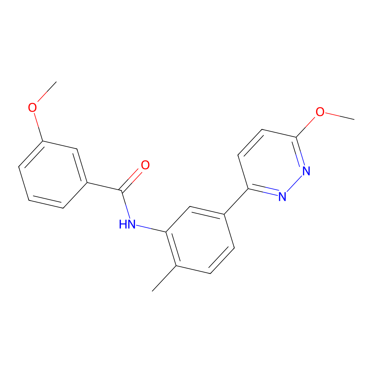 3-methoxy-N-[5-(6-methoxypyridazin-3-yl)-2-methylphenyl]benzamide molecular structure, CAS 1021102-00-0