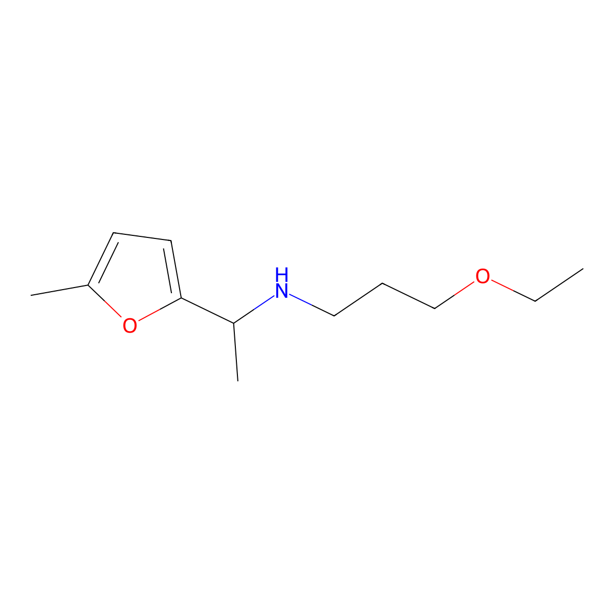 (3-Ethoxypropyl)[1-(5-methylfuran-2-YL)ethyl]amine molecular structure, CAS 1021102-79-3