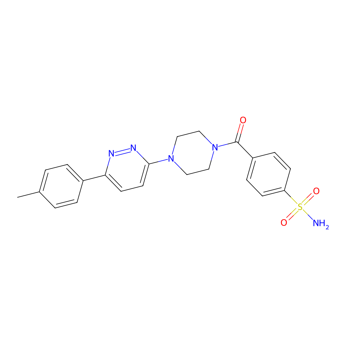 4-(4-(6-(p-Tolyl)pyridazin-3-yl)piperazine-1-carbonyl)benzenesulfonamide molecular structure, CAS 1021103-31-0