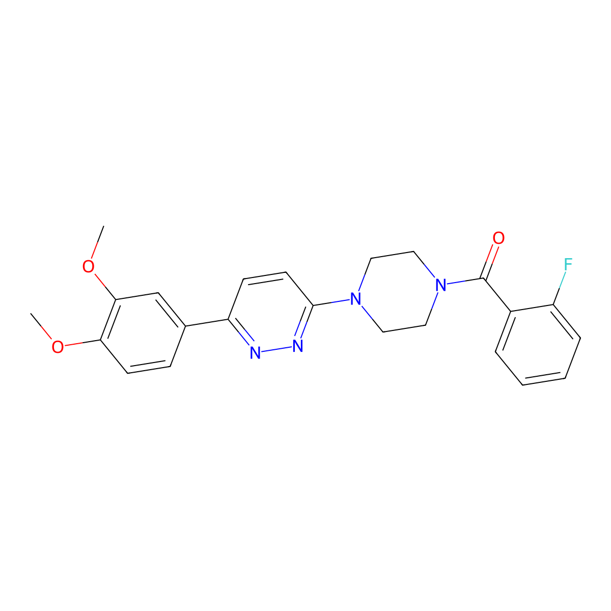 (4-(6-(3,4-Dimethoxyphenyl)pyridazin-3-yl)piperazin-1-yl)(2-fluorophenyl)methanone molecular structure, CAS 1021103-69-4