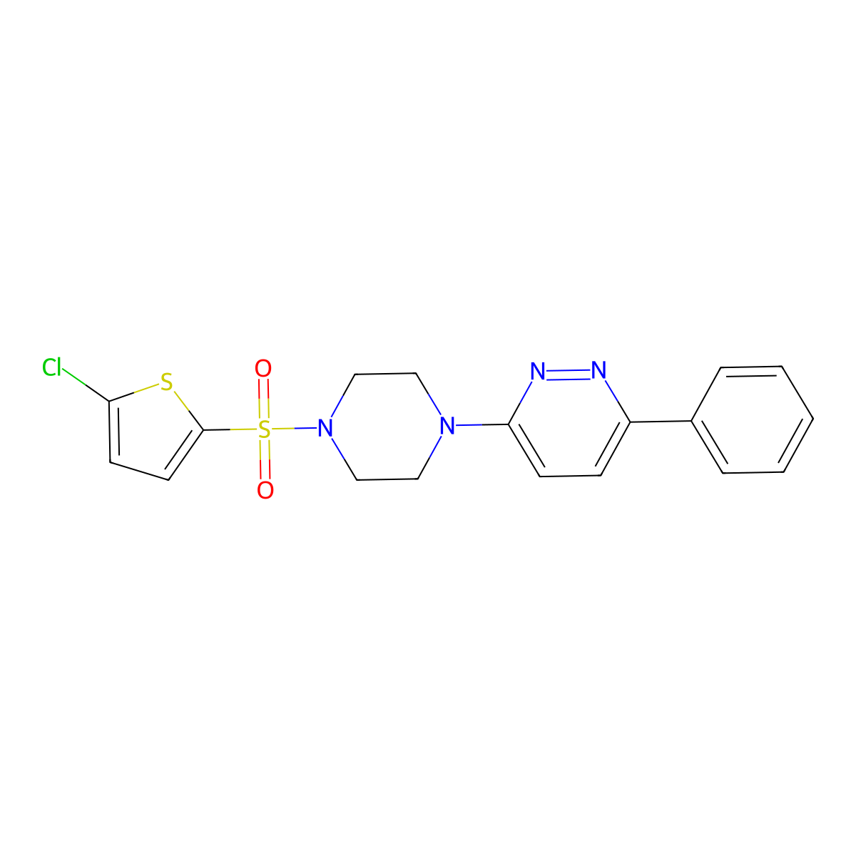 3-(4-((5-Chlorothiophen-2-yl)sulfonyl)piperazin-1-yl)-6-phenylpyridazine molecular structure, CAS 1021104-18-6