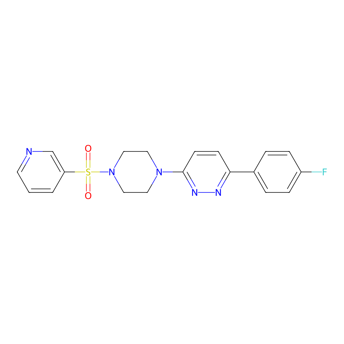 3-(4-Fluorophenyl)-6-(4-(pyridin-3-ylsulfonyl)piperazin-1-yl)pyridazine molecular structure, CAS 1021104-37-9