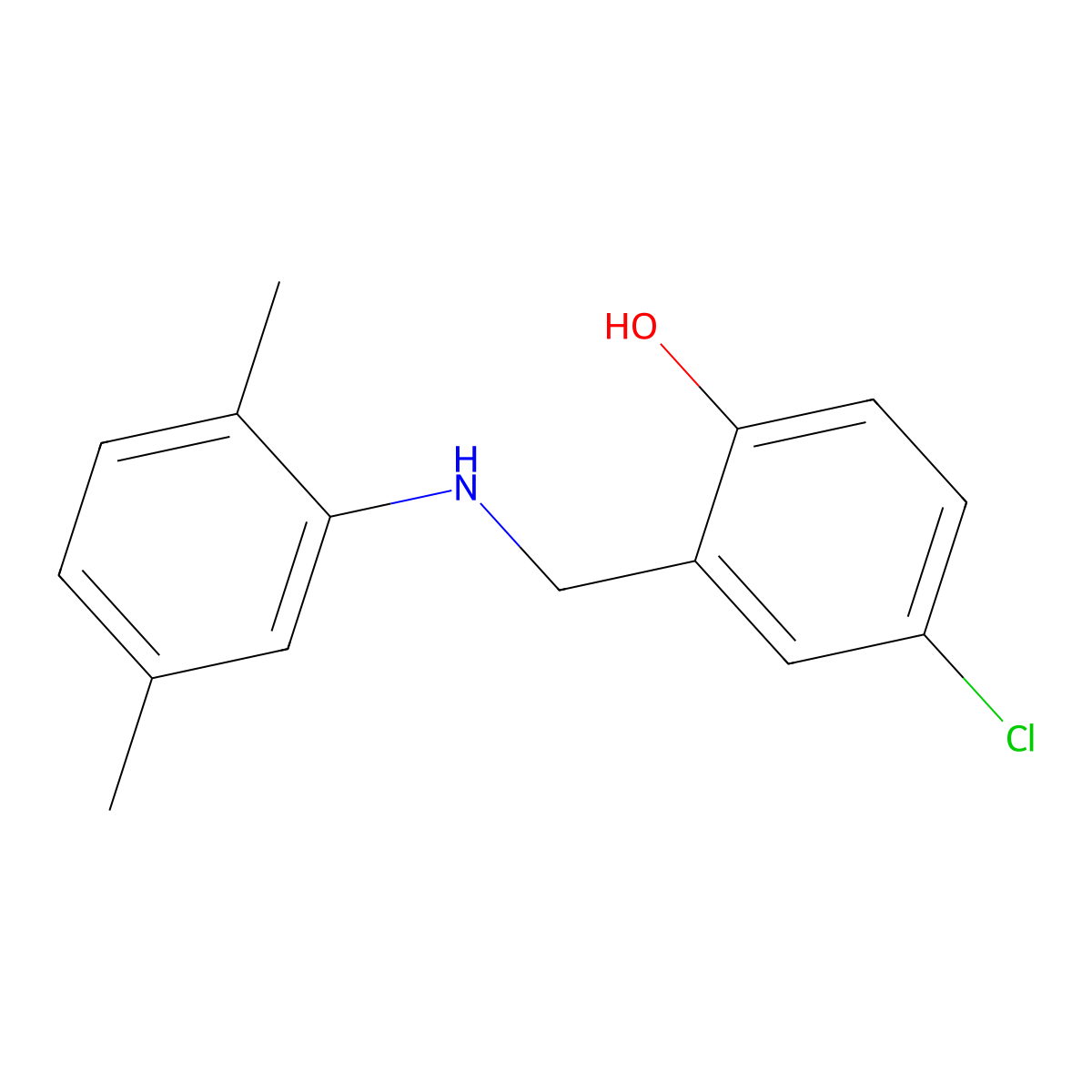 4-Chloro-2-{[(2,5-dimethylphenyl)amino]methyl}phenol molecular structure, CAS 1021104-40-4
