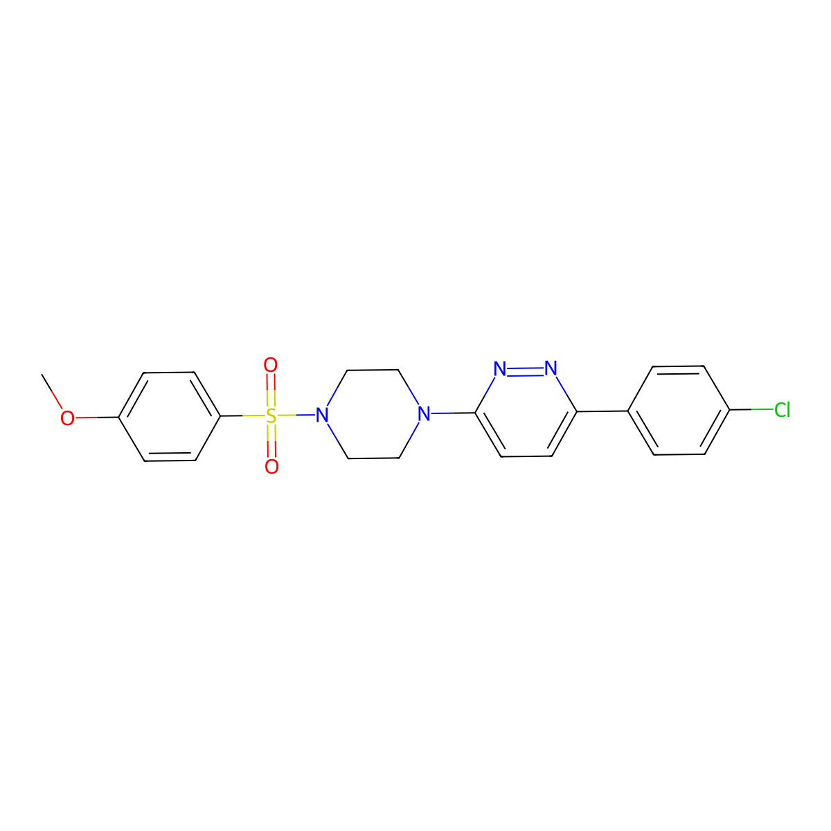 3-(4-Chlorophenyl)-6-(4-((4-methoxyphenyl)sulfonyl)piperazin-1-yl)pyridazine molecular structure, CAS 1021104-47-1