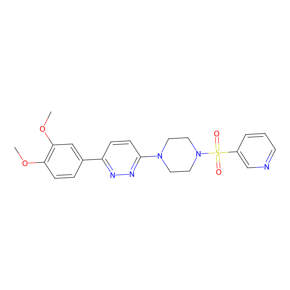 3-(3,4-Dimethoxyphenyl)-6-(4-(pyridin-3-ylsulfonyl)piperazin-1-yl)pyridazine molecular structure, CAS 1021104-56-2