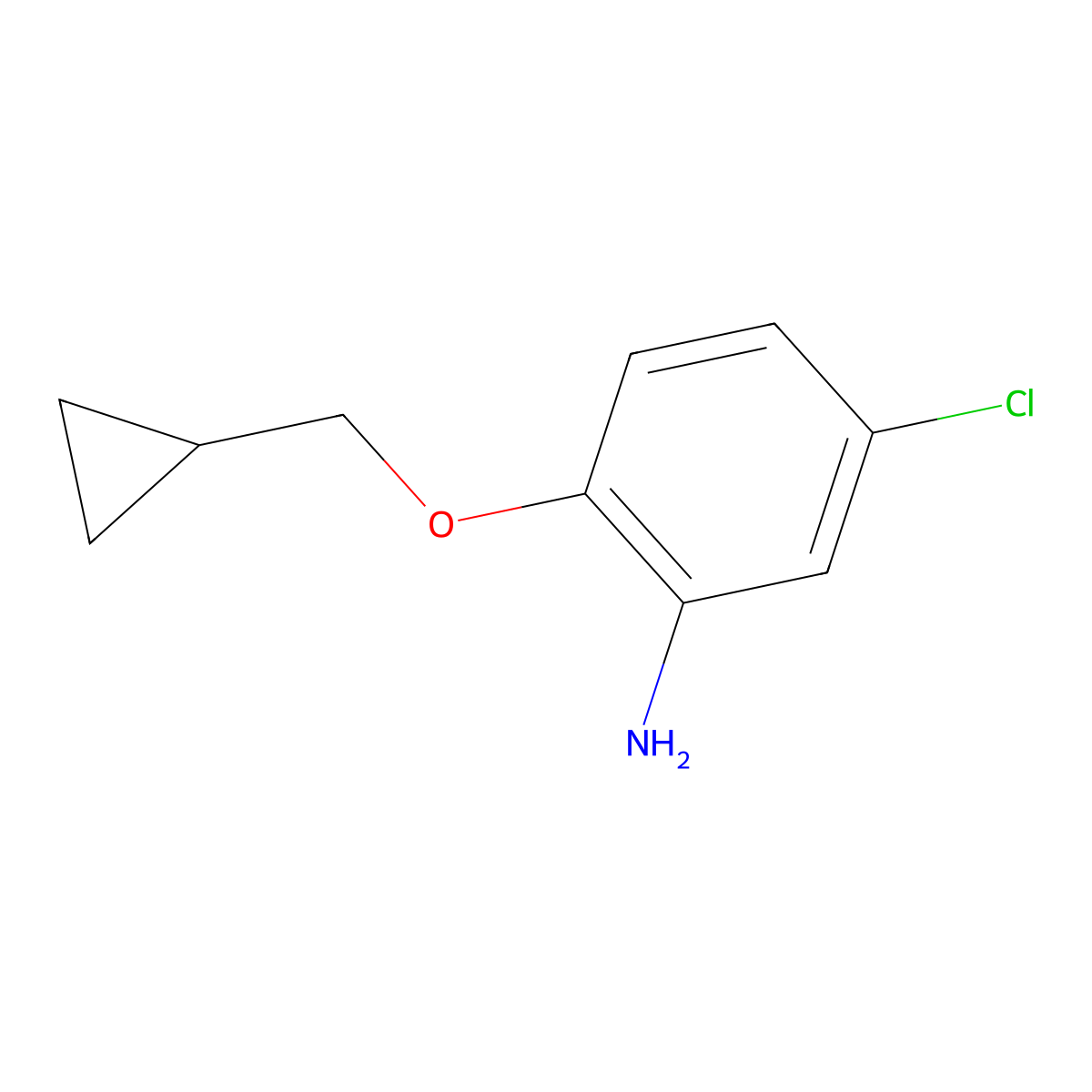 5-Chloro-2-(cyclopropylmethoxy)aniline molecular structure, CAS 1021105-81-6