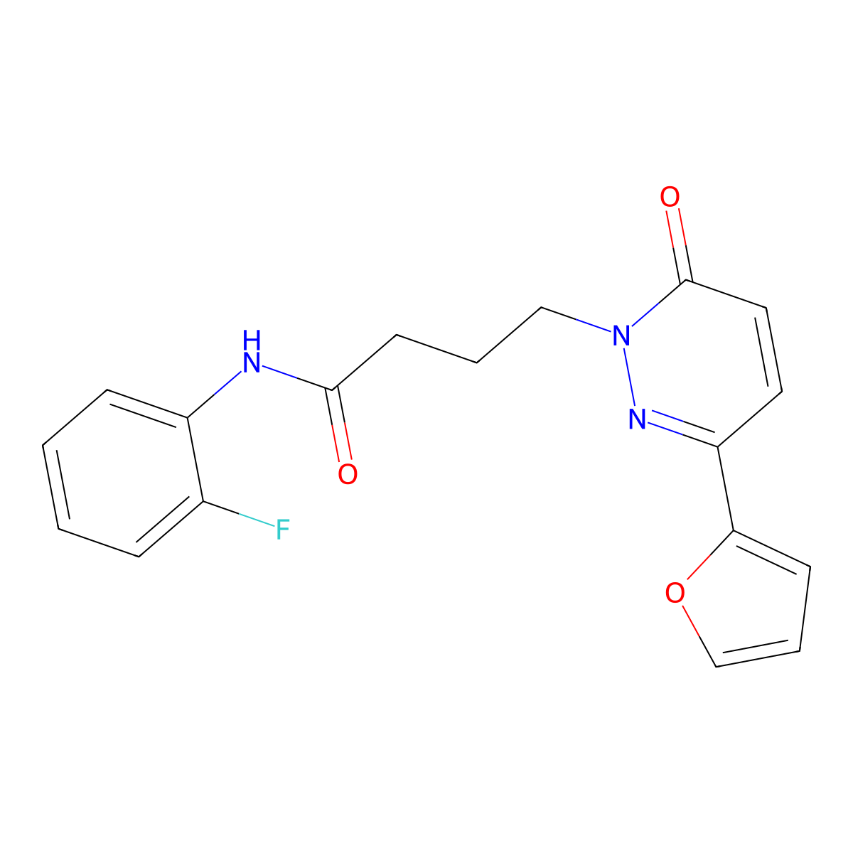 N-(2-fluorophenyl)-4-(3-(furan-2-yl)-6-oxopyridazin-1(6H)-yl)butanamide molecular structure, CAS 1021105-86-1