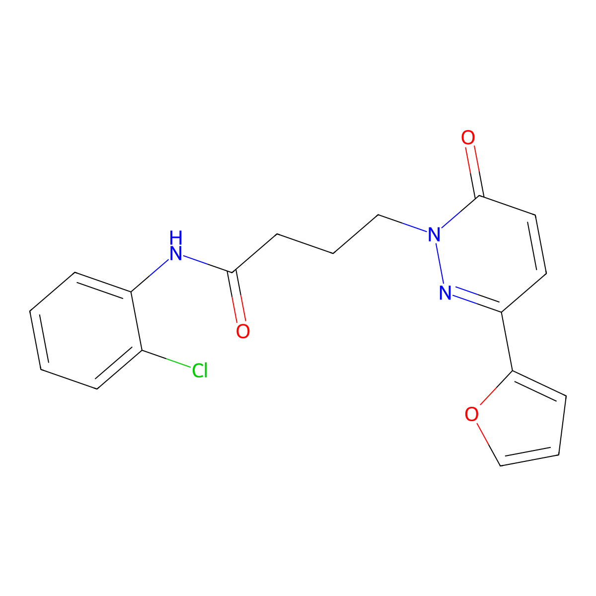 N-(2-chlorophenyl)-4-(3-(furan-2-yl)-6-oxopyridazin-1(6H)-yl)butanamide molecular structure, CAS 1021105-95-2