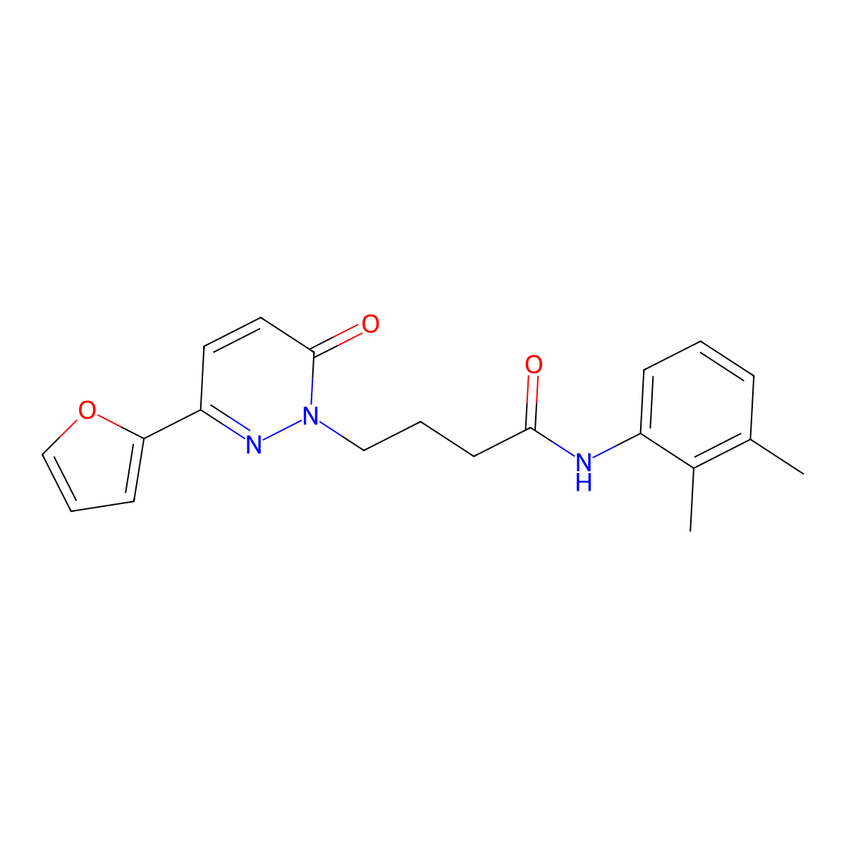 N-(2,3-dimethylphenyl)-4-(3-(furan-2-yl)-6-oxopyridazin-1(6H)-yl)butanamide molecular structure, CAS 1021105-98-5