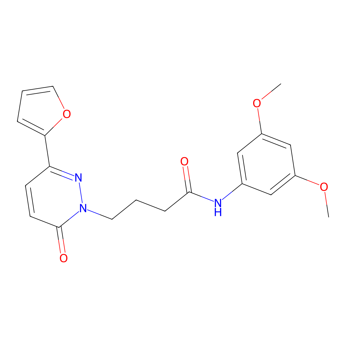 N-(3,5-dimethoxyphenyl)-4-(3-(furan-2-yl)-6-oxopyridazin-1(6H)-yl)butanamide molecular structure, CAS 1021106-03-5