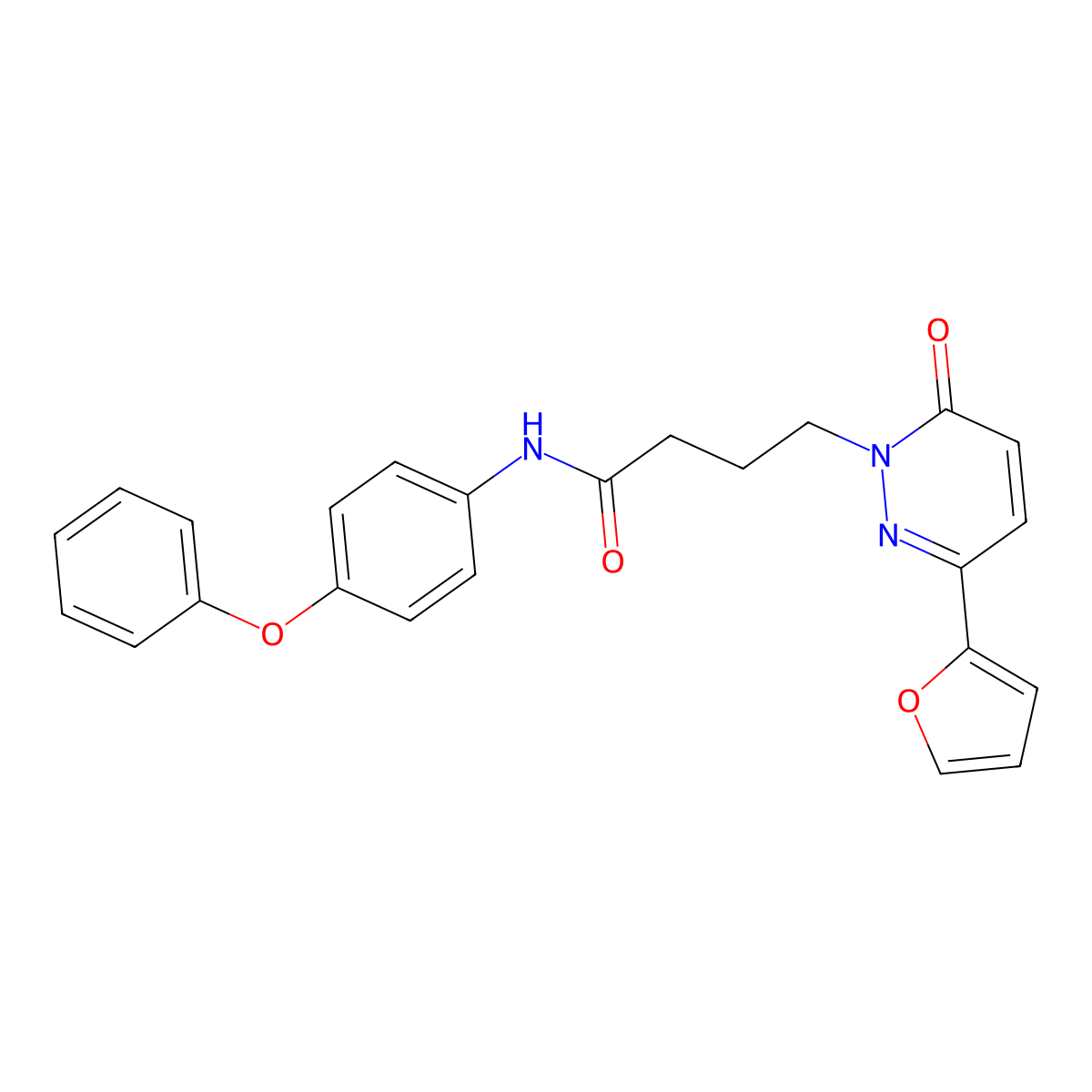 4-(3-(furan-2-yl)-6-oxopyridazin-1(6H)-yl)-N-(4-phenoxyphenyl)butanamide molecular structure, CAS 1021106-05-7