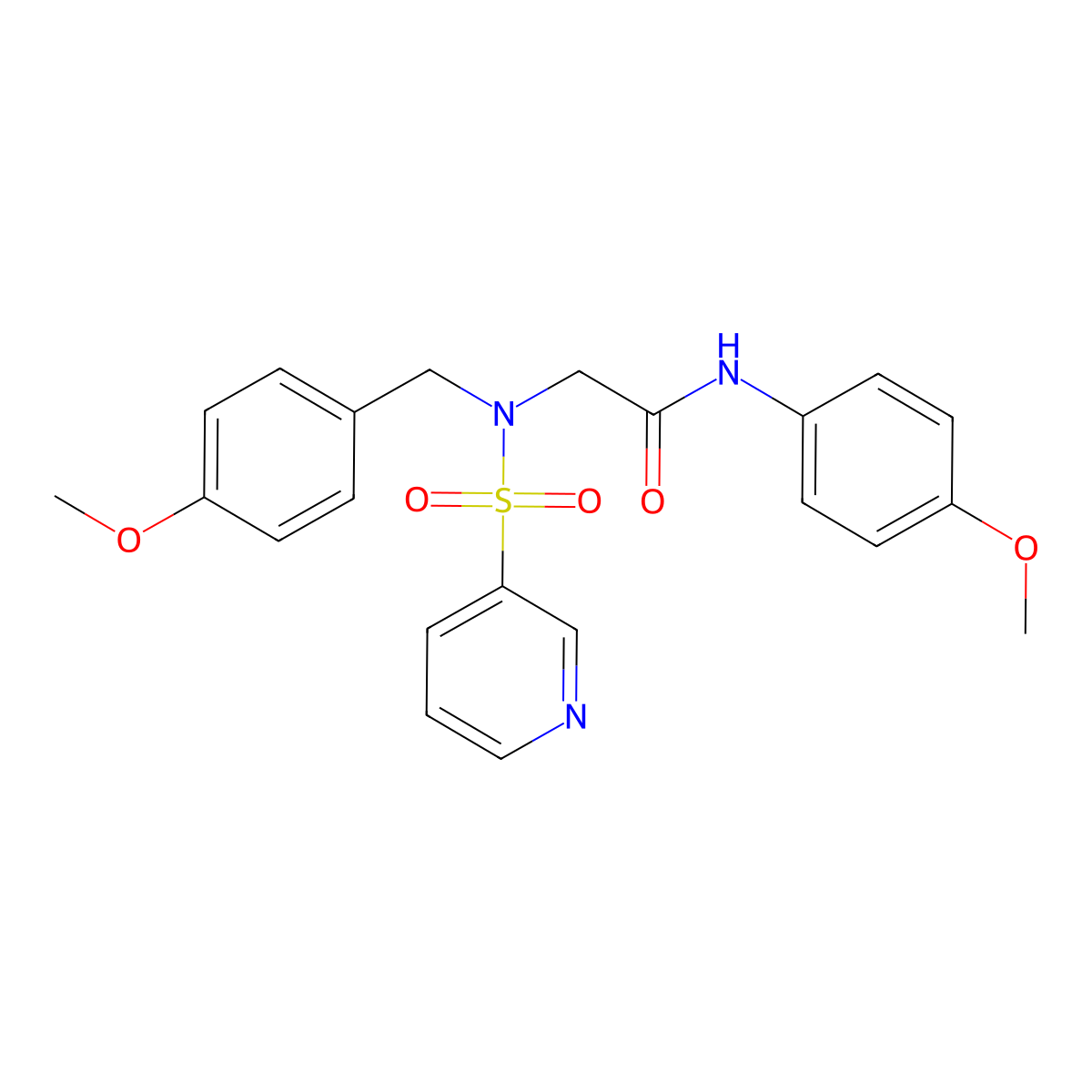 2-(N-(4-methoxybenzyl)pyridine-3-sulfonamido)-N-(4-methoxyphenyl)acetamide molecular structure, CAS 1021106-46-6