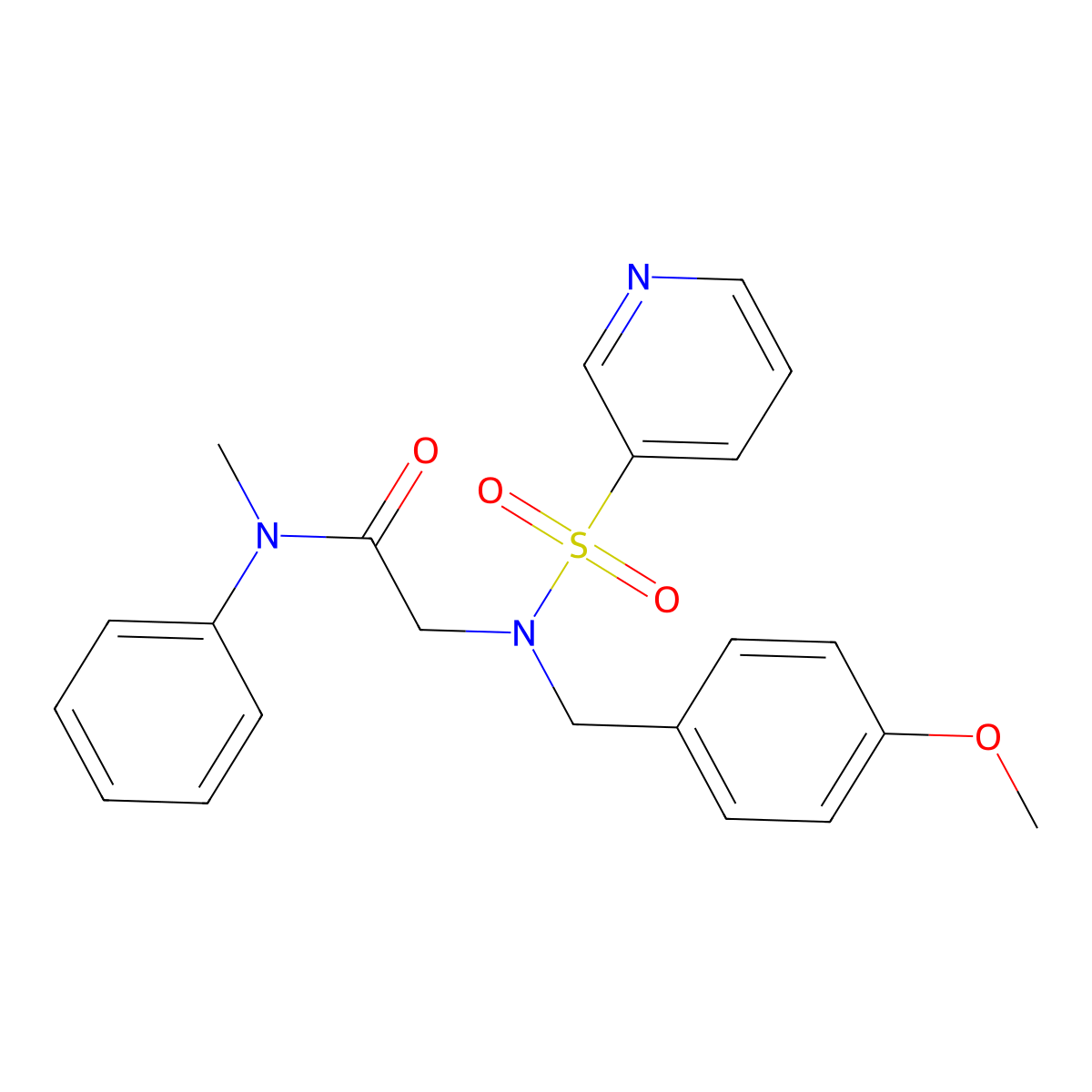 2-(N-(4-methoxybenzyl)pyridine-3-sulfonamido)-N-methyl-N-phenylacetamide molecular structure, CAS 1021106-48-8
