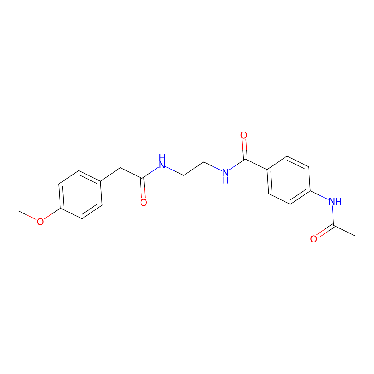 4-acetamido-N-(2-(2-(4-methoxyphenyl)acetamido)ethyl)benzamide molecular structure, CAS 1021107-74-3