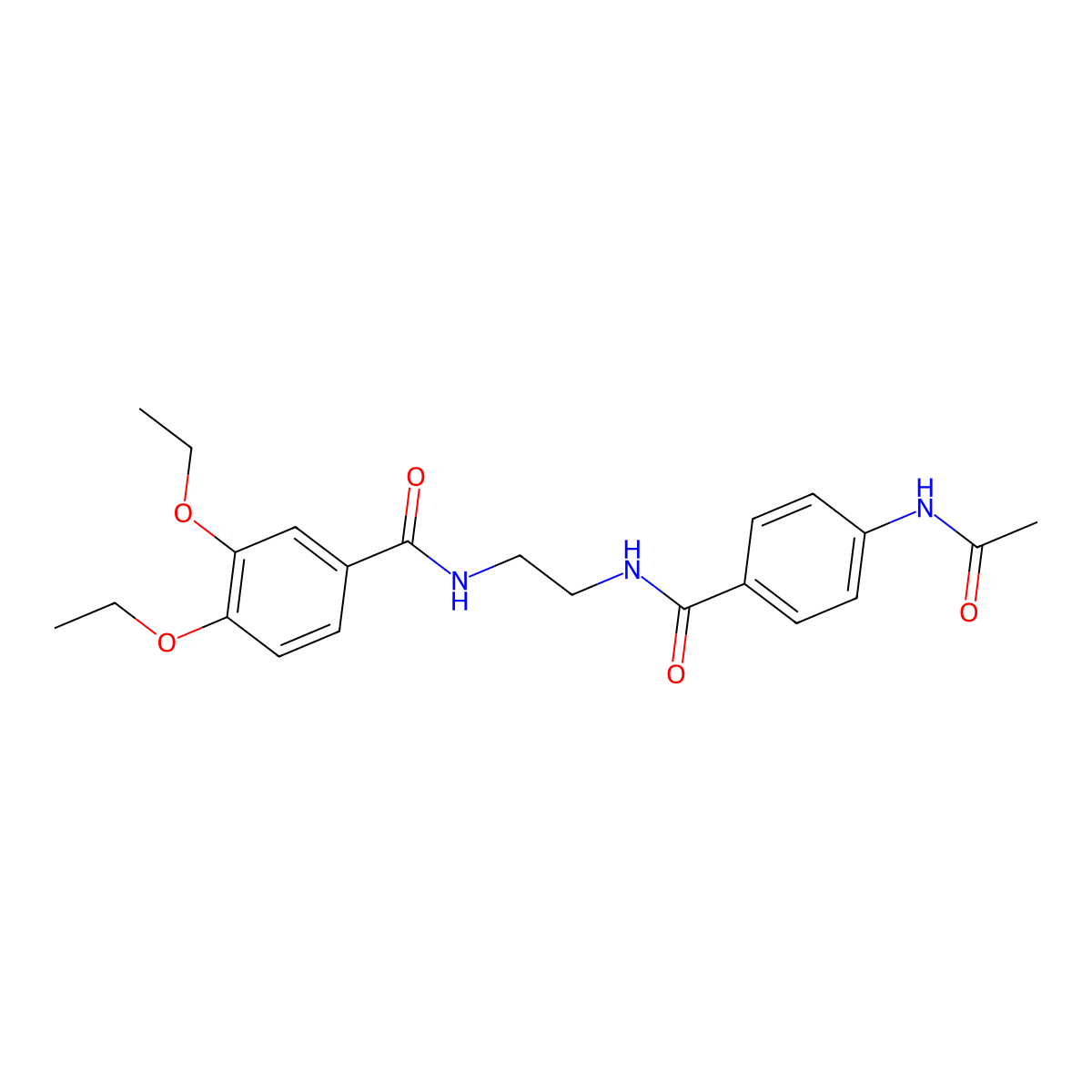 N-(2-(4-acetamidobenzamido)ethyl)-3,4-diethoxybenzamide molecular structure, CAS 1021107-94-7