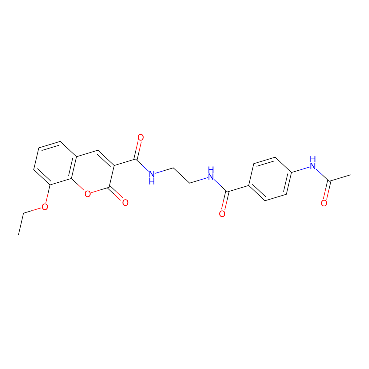 N-(2-(4-acetamidobenzamido)ethyl)-8-ethoxy-2-oxo-2H-chromene-3-carboxamide molecular structure, CAS 1021107-98-1