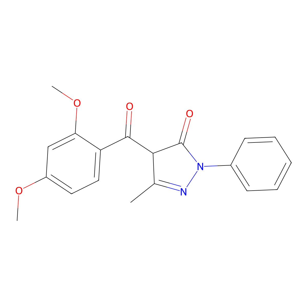 4-(2,4-dimethoxybenzoyl)-3-methyl-1-phenyl-1H-pyrazol-5(4H)-one molecular structure, CAS 1021108-05-3