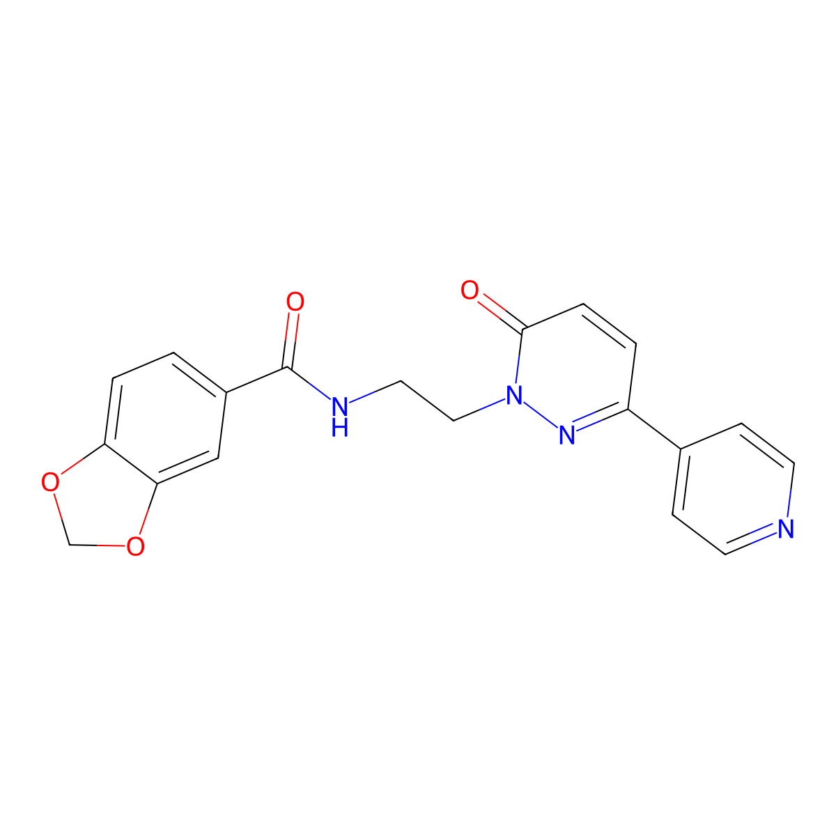 N-(2-(6-oxo-3-(pyridin-4-yl)pyridazin-1(6H)-yl)ethyl)benzo[d][1,3]dioxole-5-carboxamide molecular structure, CAS 1021108-49-5