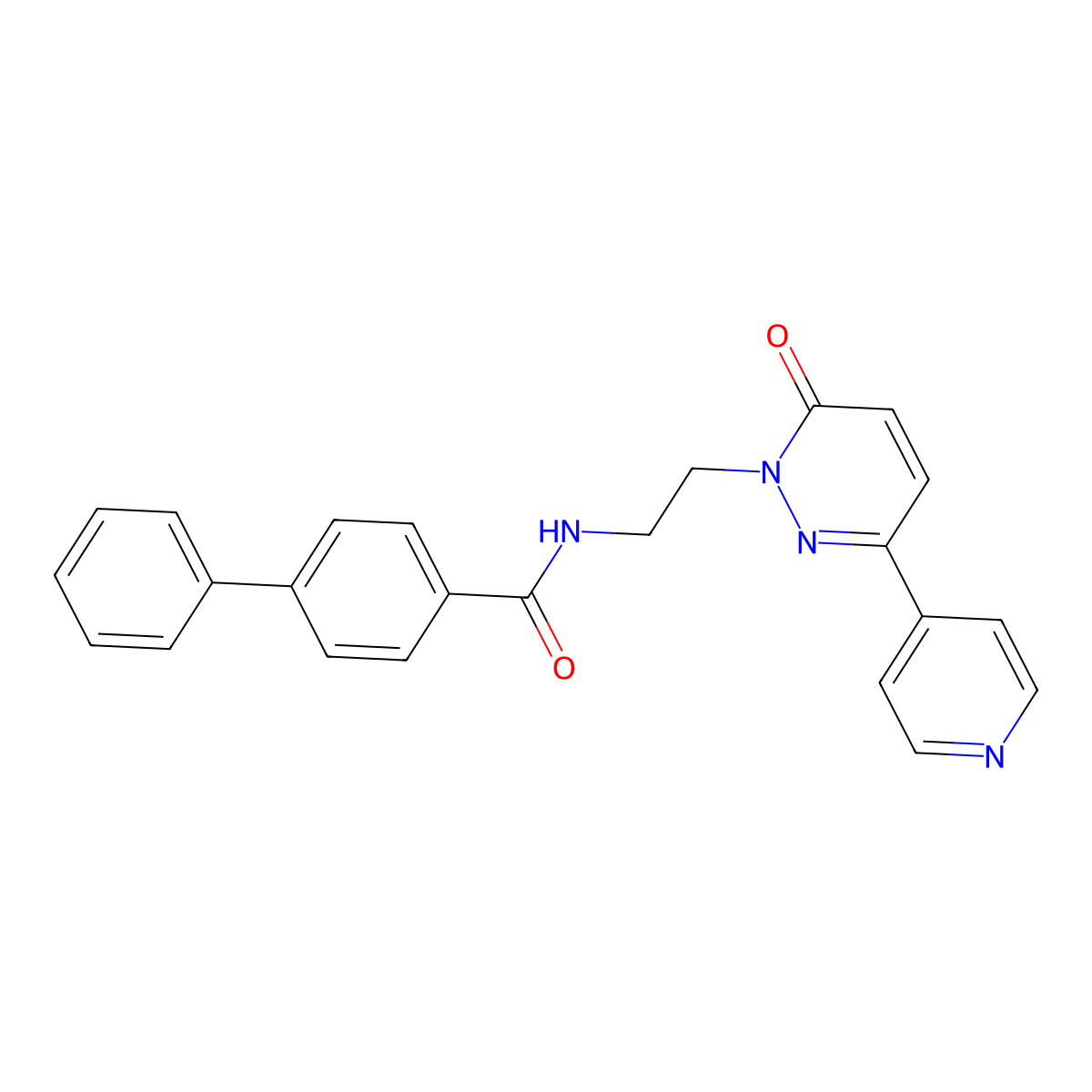 N-(2-(6-oxo-3-(pyridin-4-yl)pyridazin-1(6H)-yl)ethyl)-[1,1'-biphenyl]-4-carboxamide molecular structure, CAS 1021108-55-3