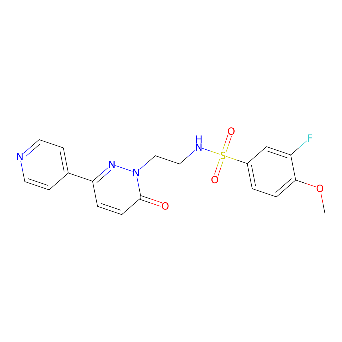 3-fluoro-4-methoxy-N-(2-(6-oxo-3-(pyridin-4-yl)pyridazin-1(6H)-yl)ethyl)benzenesulfonamide molecular structure, CAS 1021108-61-1