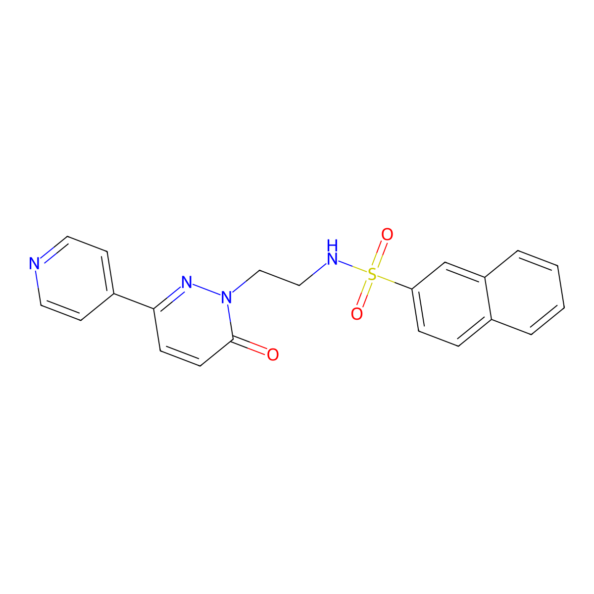 N-(2-(6-oxo-3-(pyridin-4-yl)pyridazin-1(6H)-yl)ethyl)naphthalene-2-sulfonamide molecular structure, CAS 1021108-65-5