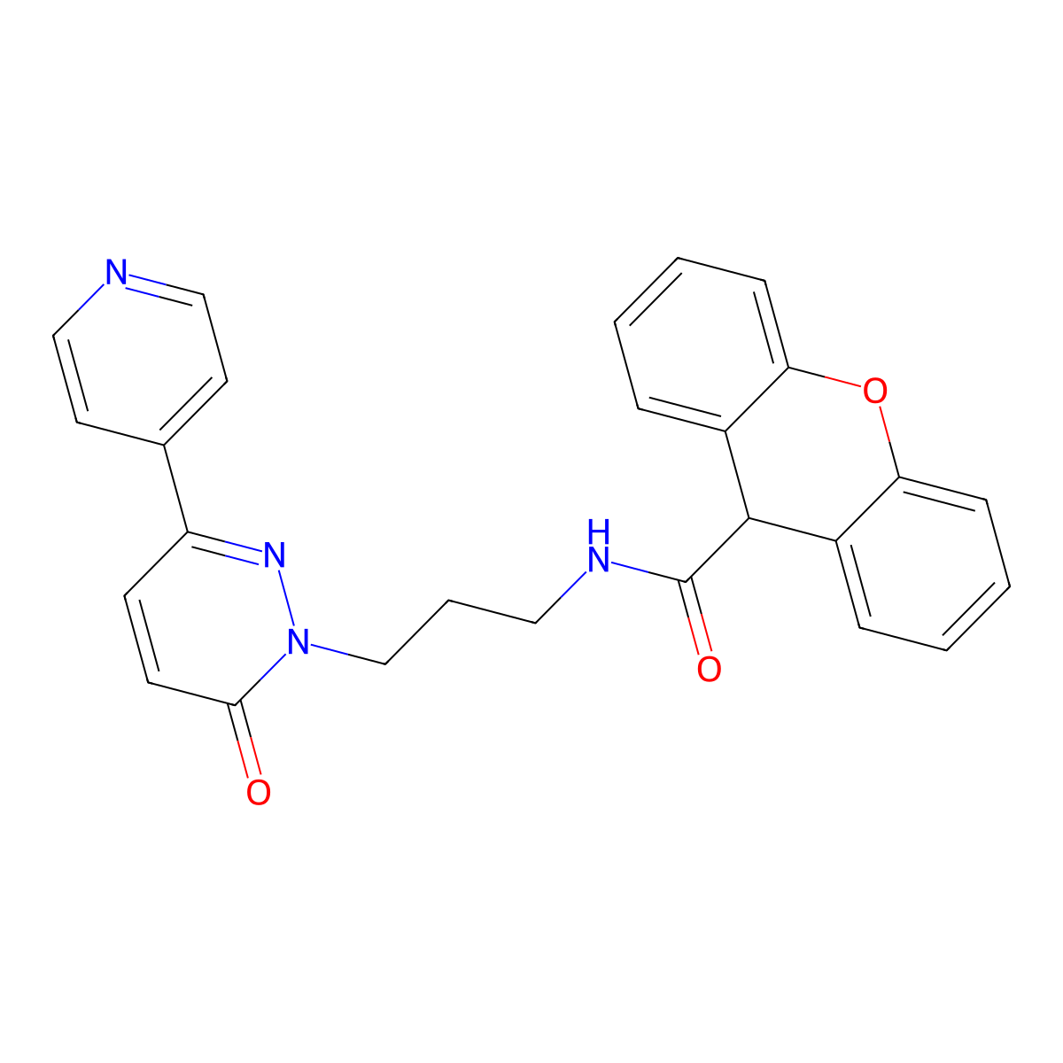 N-(3-(6-oxo-3-(pyridin-4-yl)pyridazin-1(6H)-yl)propyl)-9H-xanthene-9-carboxamide molecular structure, CAS 1021108-99-5