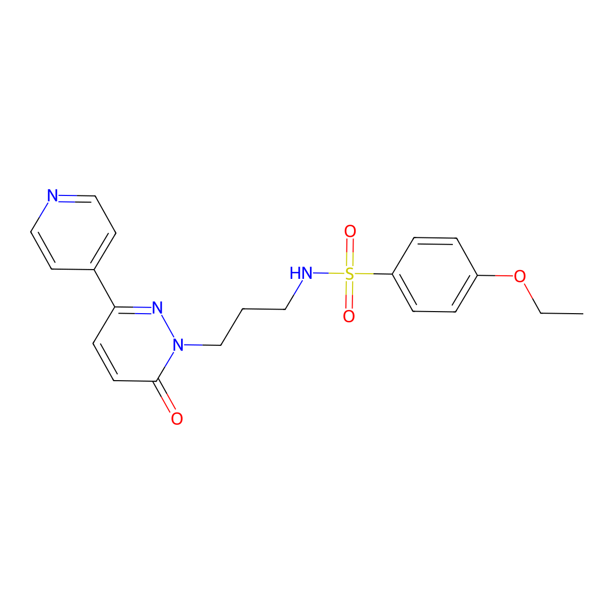 4-ethoxy-N-(3-(6-oxo-3-(pyridin-4-yl)pyridazin-1(6H)-yl)propyl)benzenesulfonamide molecular structure, CAS 1021109-03-4