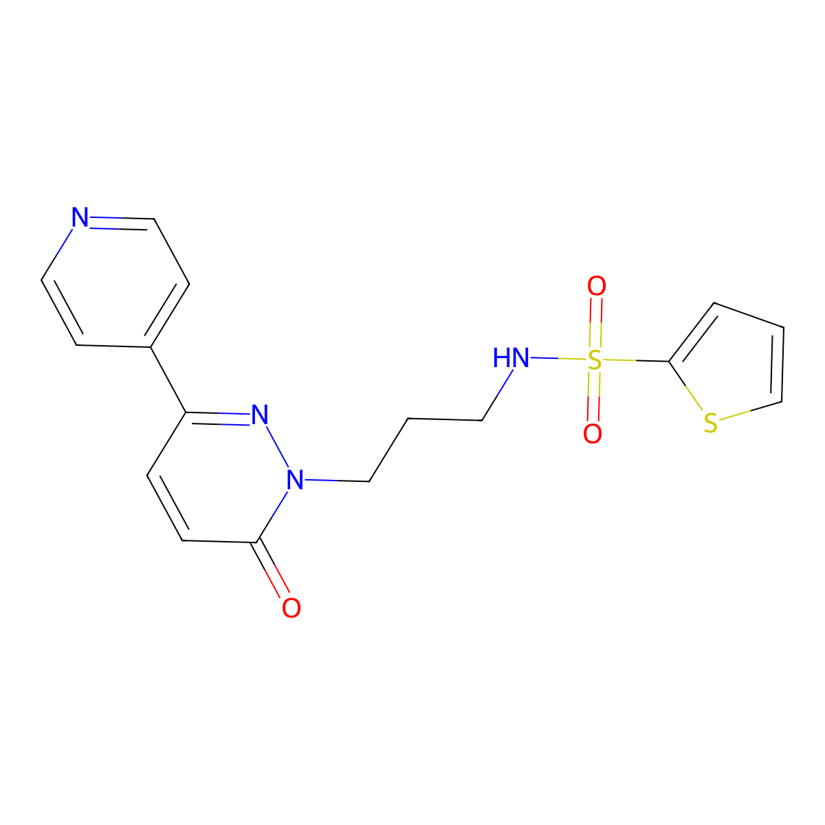 N-(3-(6-oxo-3-(pyridin-4-yl)pyridazin-1(6H)-yl)propyl)thiophene-2-sulfonamide molecular structure, CAS 1021109-06-7