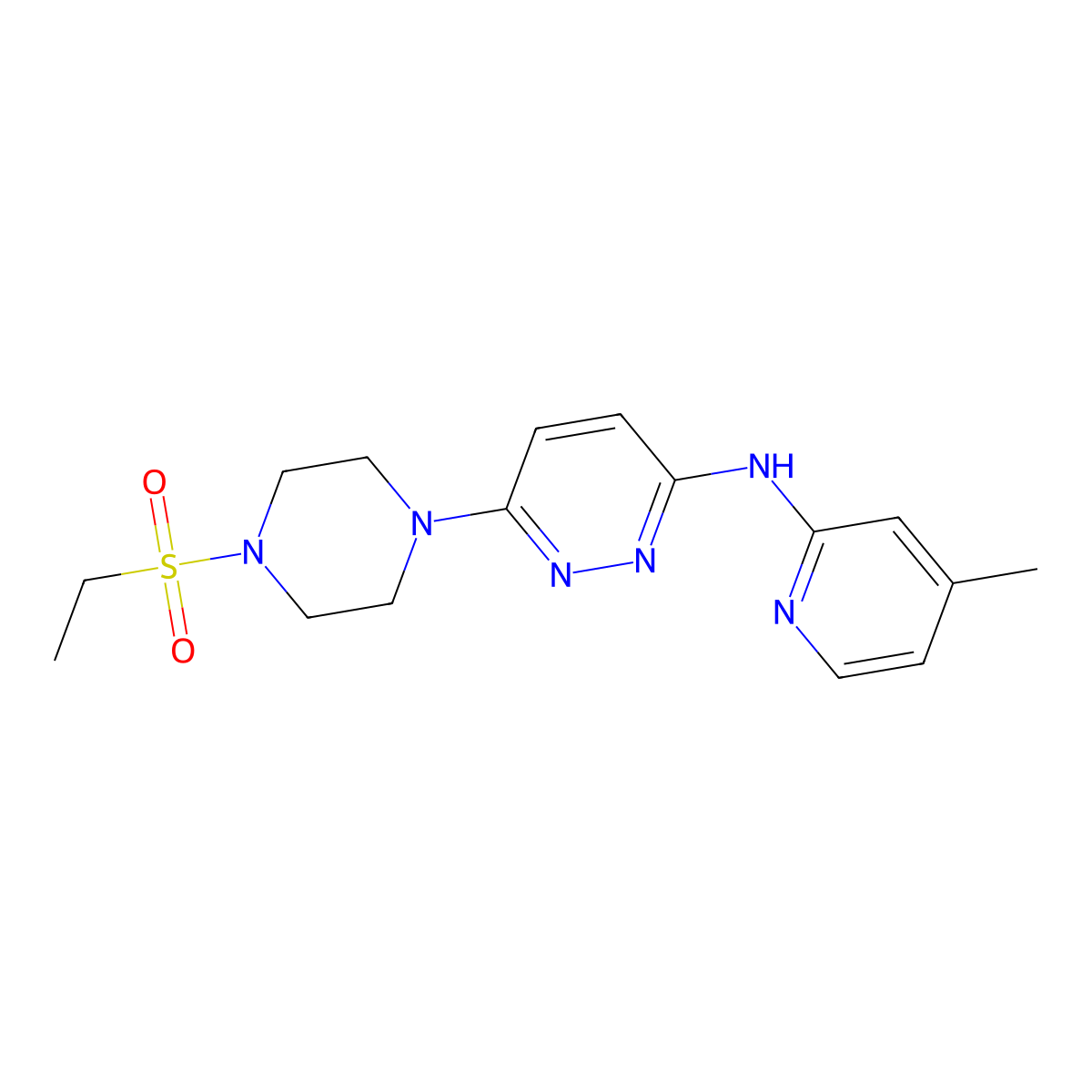 6-(4-(ethylsulfonyl)piperazin-1-yl)-N-(4-methylpyridin-2-yl)pyridazin-3-amine molecular structure, CAS 1021109-45-4