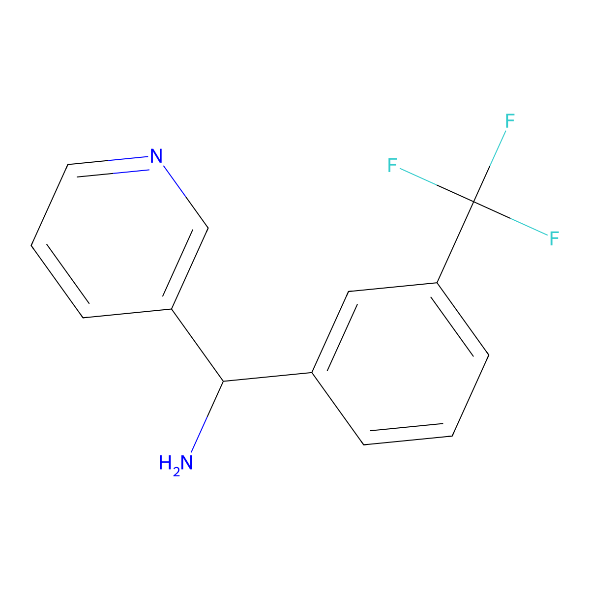 Pyridin-3-yl[3-(trifluoromethyl)phenyl]methanamine molecular structure, CAS 1021109-46-5