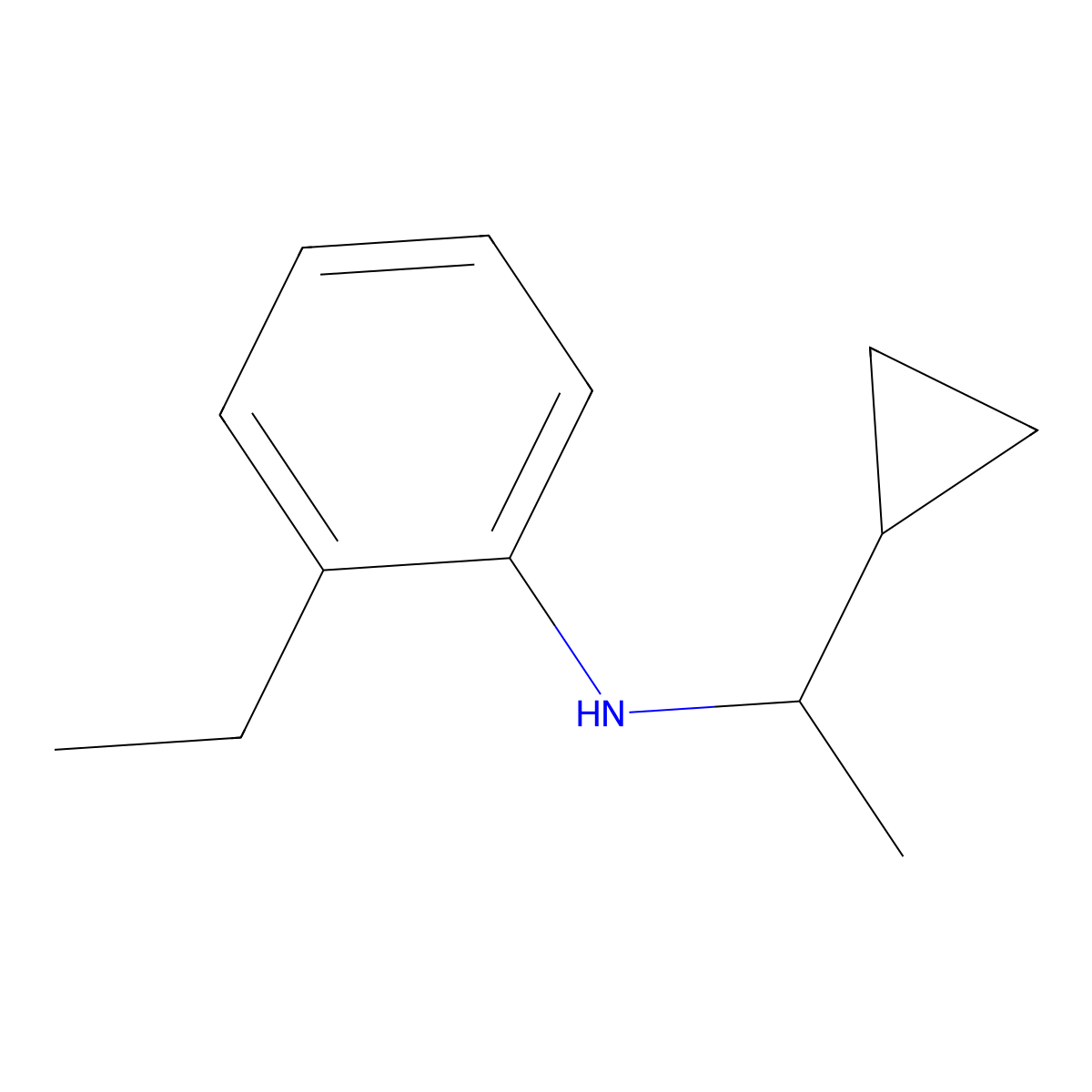 N-(1-cyclopropylethyl)-2-ethylaniline molecular structure, CAS 1021110-85-9