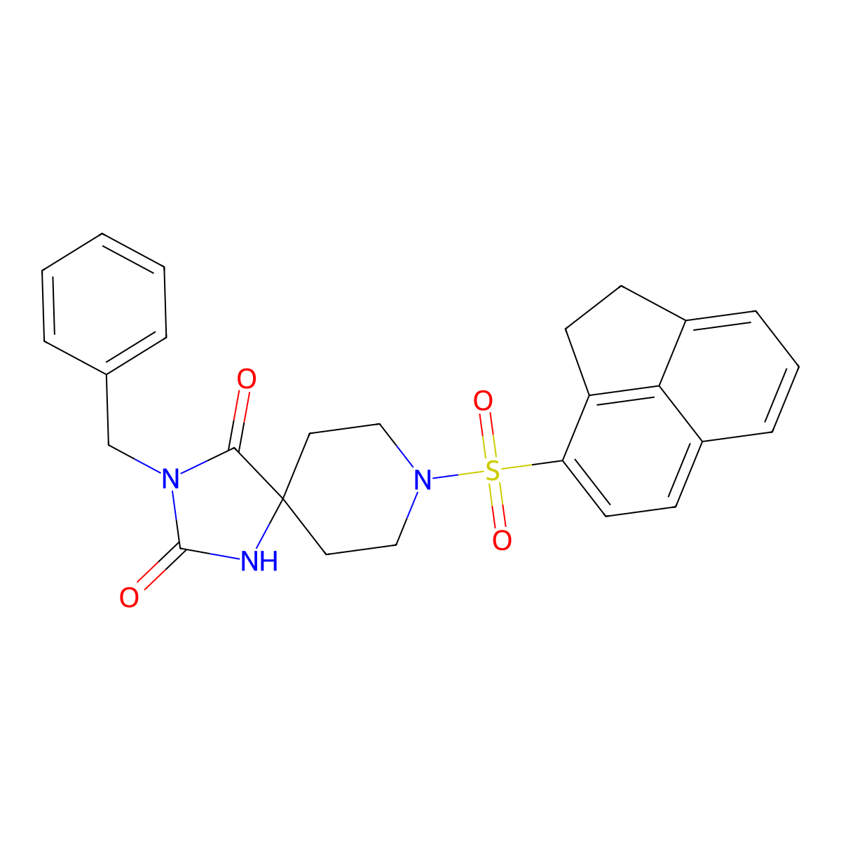 3-Benzyl-8-((1,2-dihydroacenaphthylen-3-yl)sulfonyl)-1,3,8-triazaspiro[4.5]decane-2,4-dione molecular structure, CAS 1021111-14-7