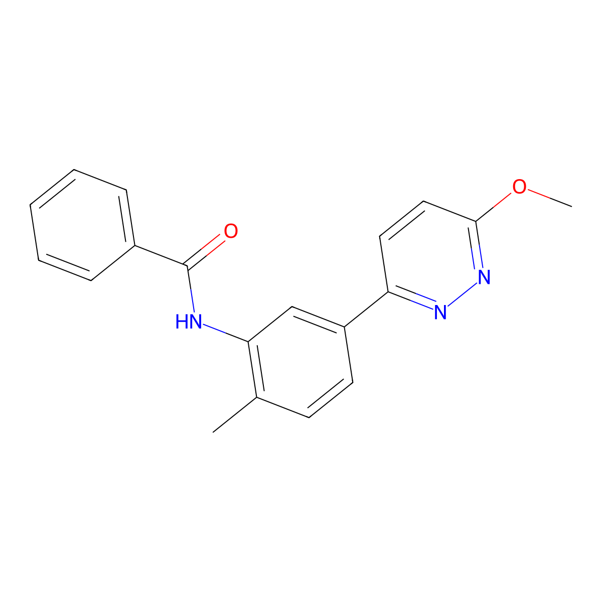 N-[5-(6-methoxypyridazin-3-yl)-2-methylphenyl]benzamide molecular structure, CAS 1021111-44-3